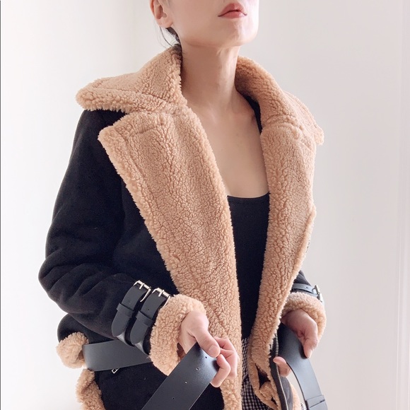 FAUX FUR MOTO JACKET - Picture 6 of 11